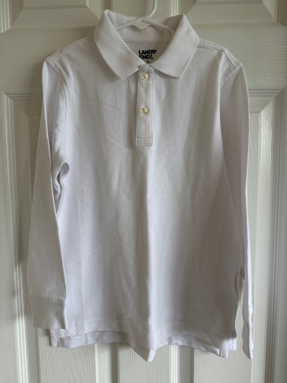 NWOT Lands' End White Long-Sleeve Polo for Kids